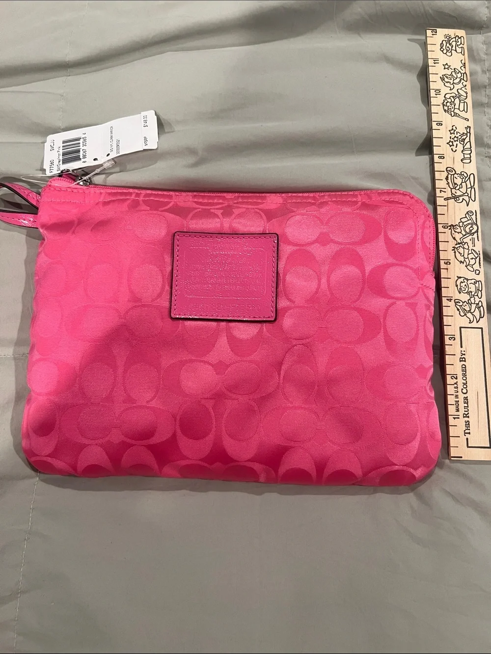 Coach Hot Pink Signature Wristlet/ bag